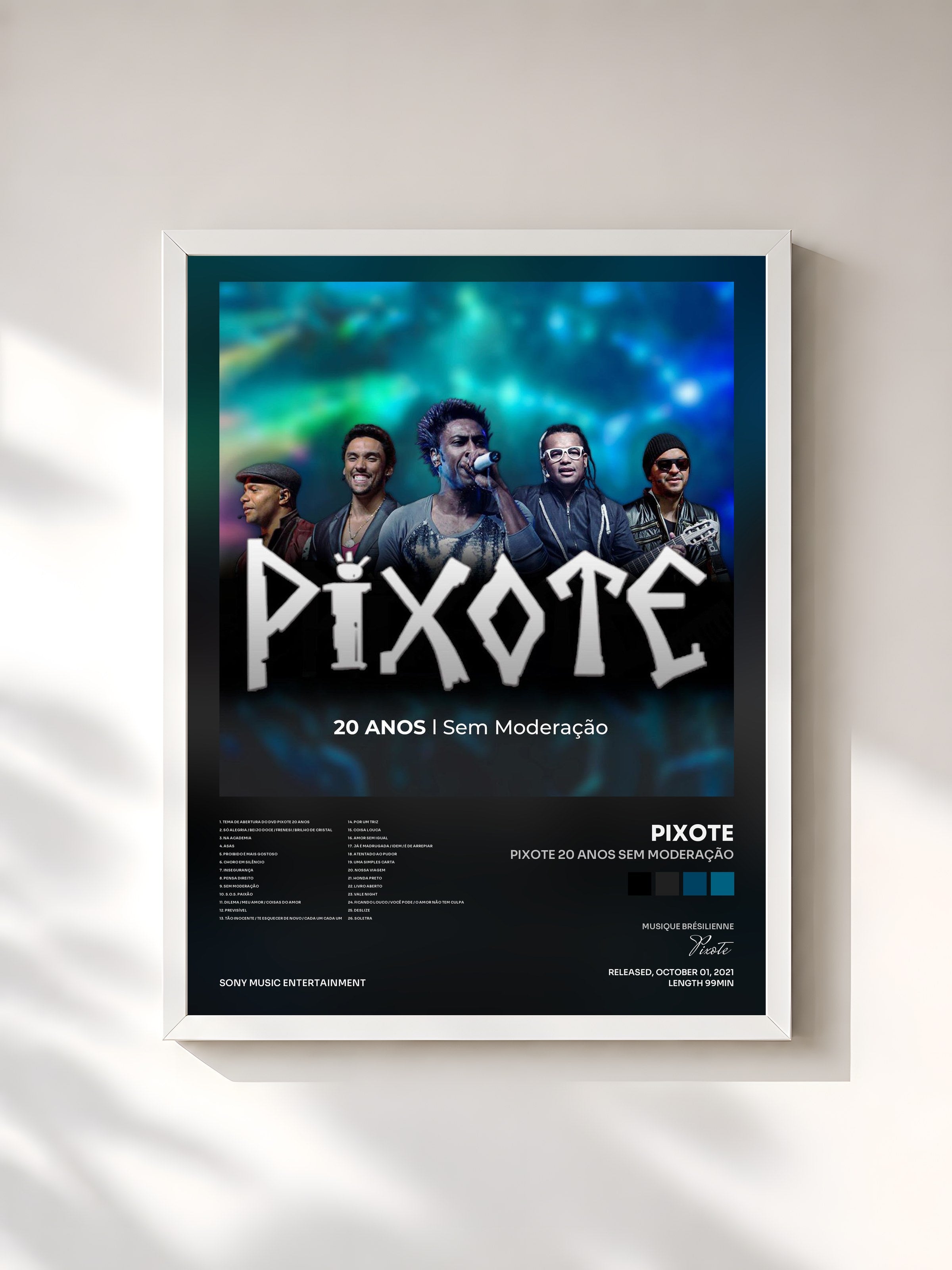 #blanc Tableau de l'album Pixote 20 Anos Sem Moderação de Pixote, cadre blanc, imprimé et encadré en France
