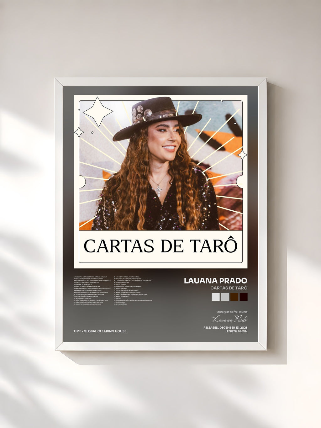 #blanc Tableau de l'album Cartas de Tarô de Lauana Prado, cadre blanc, imprimé et encadré en France