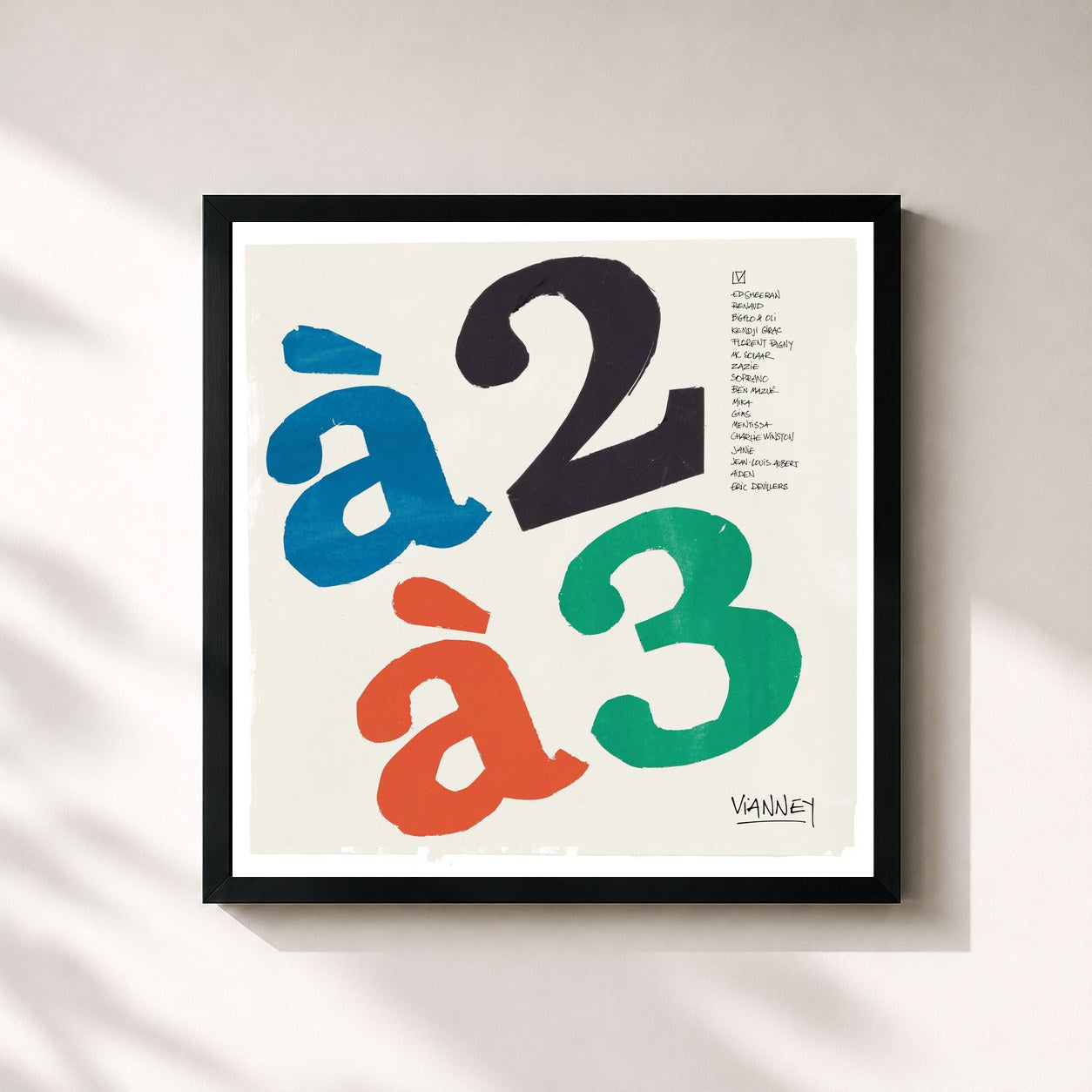 #noir à 2 à 3 by Vianney as a square framed art print, black 32x32 cm frame