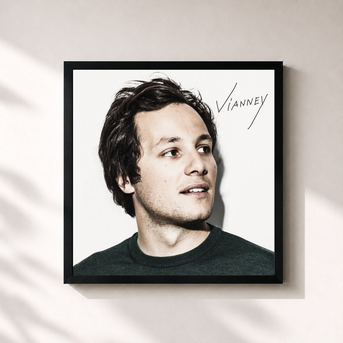 #noir Vianney by Vianney as a square framed art print, black 32x32 cm frame