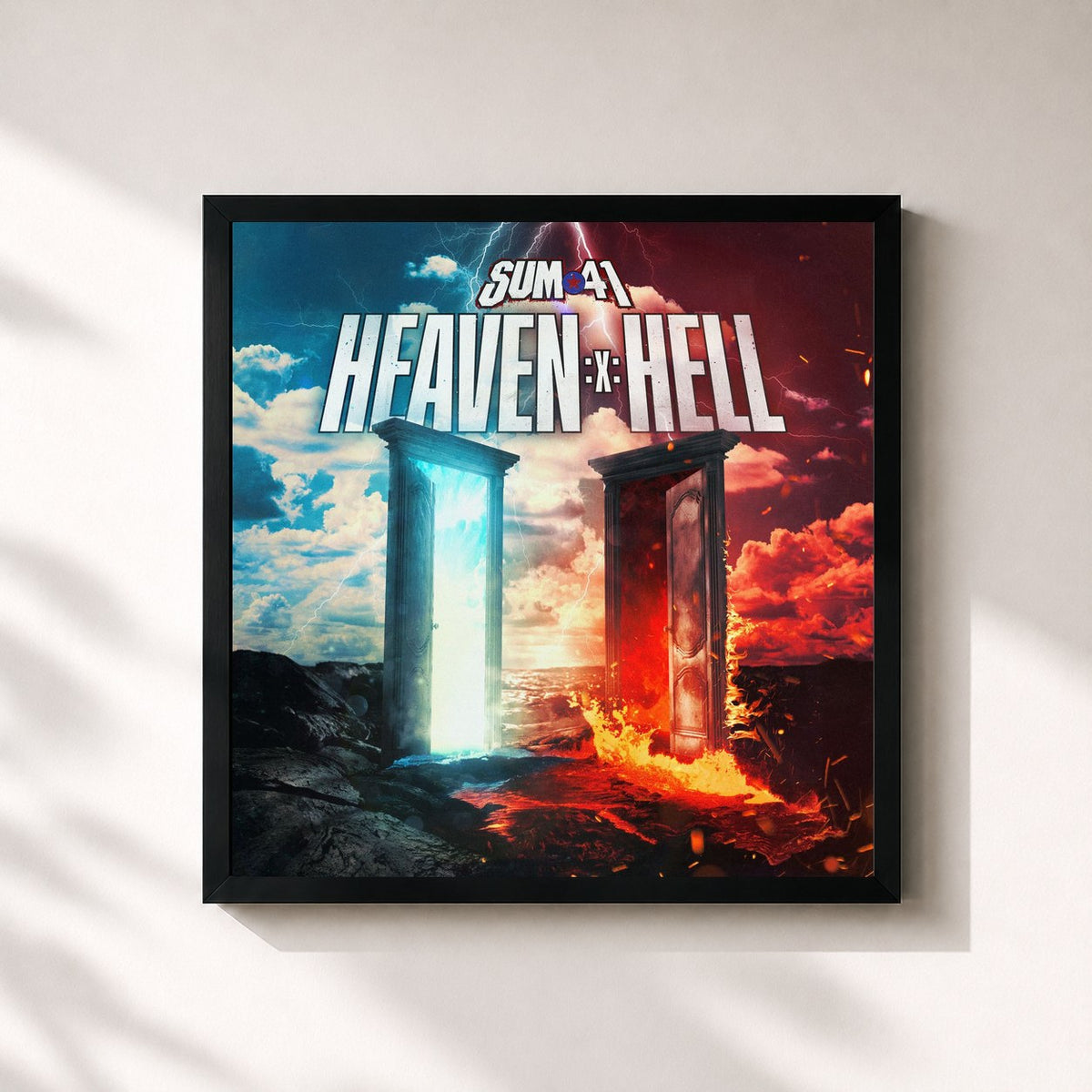 #noir Heaven :x: Hell by Sum 41 as a square framed art print, black 32x32 cm frame