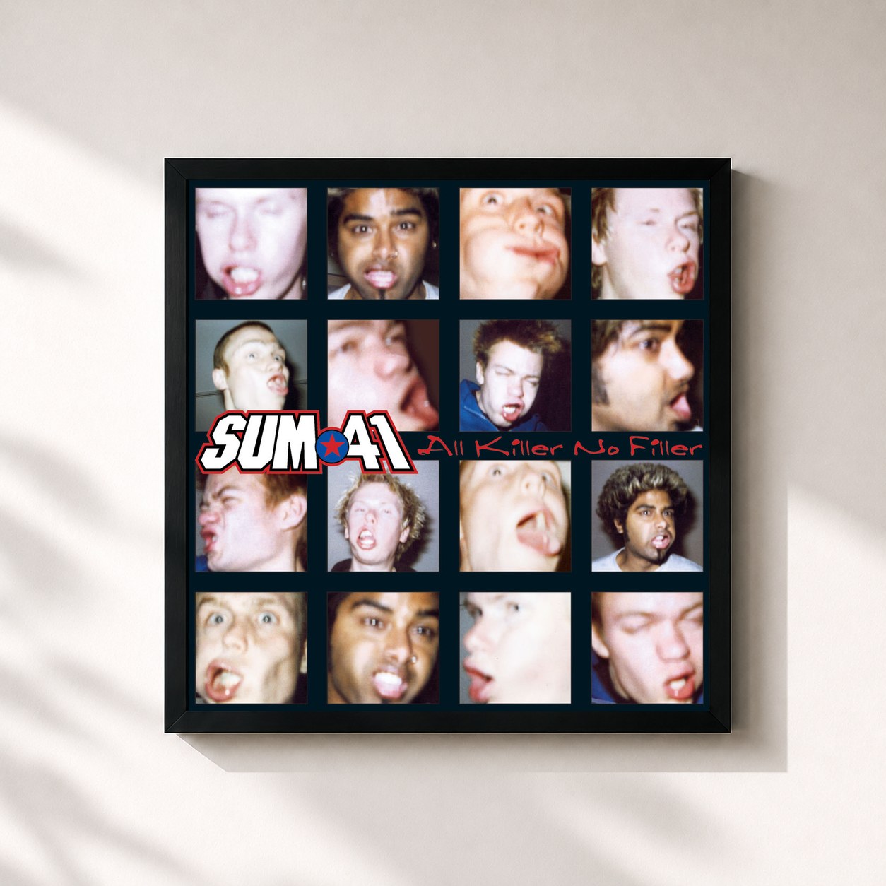 #noir All Killer, No Filler by Sum 41 as a square framed art print, black 32x32 cm frame
