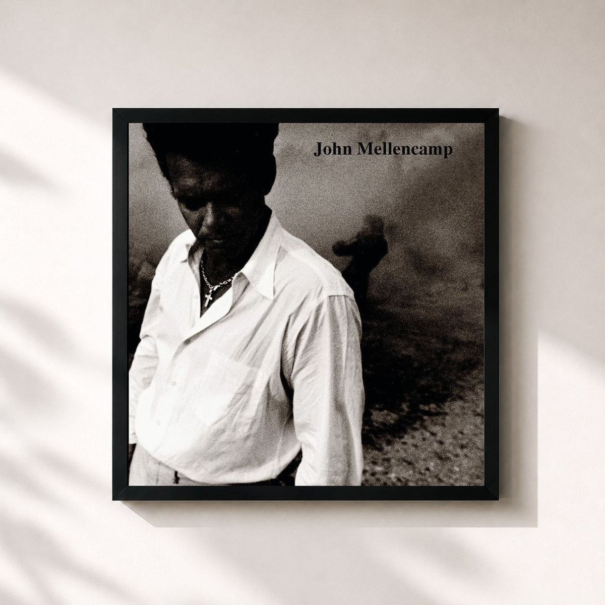 #noir John Mellencamp by John Mellencamp as a square framed art print, black 32x32 cm frame