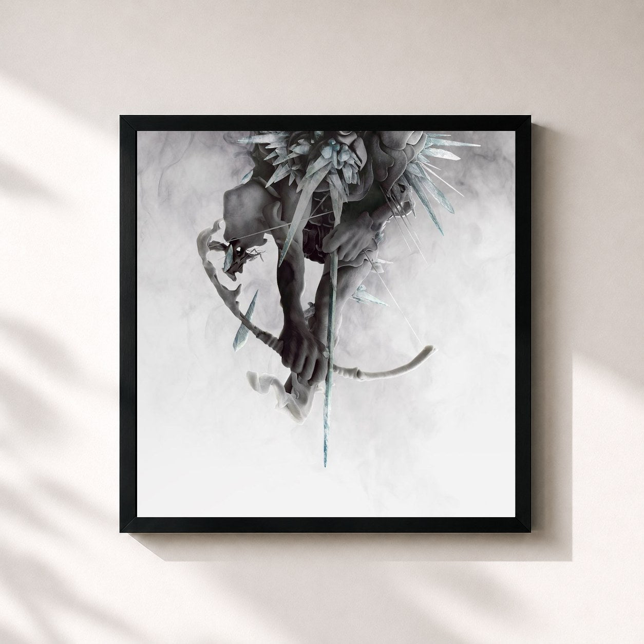 #noir The Hunting Party by Linkin Park as a square framed art print, black 32x32 cm frame