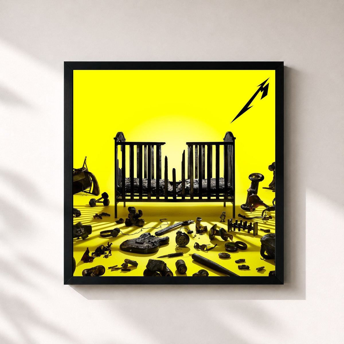#noir Tableau carré de l'album 72 Seasons de Metallica, cadre noir 32x32 cm