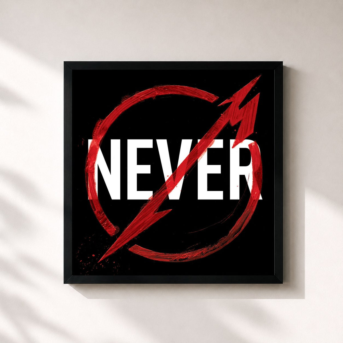 #noir Tableau carré de l'album Metallica Through The Never (Music From The Motion Picture) de Metallica, cadre noir 32x32 cm