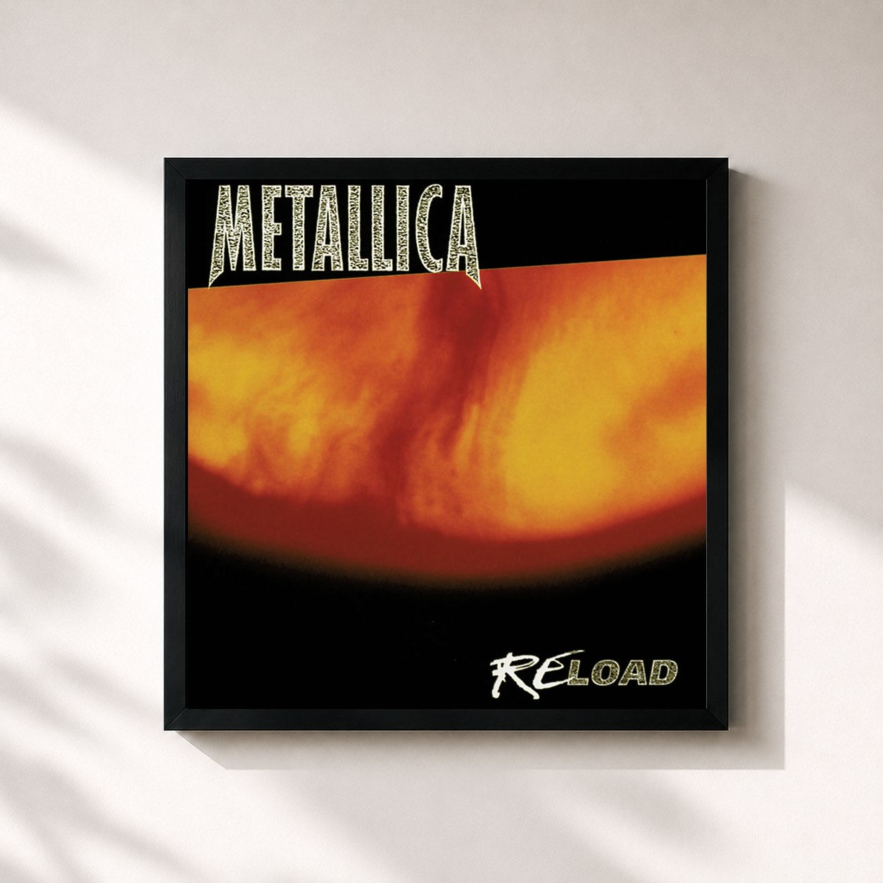 #noir Reload by Metallica as a square framed art print, black 32x32 cm frame