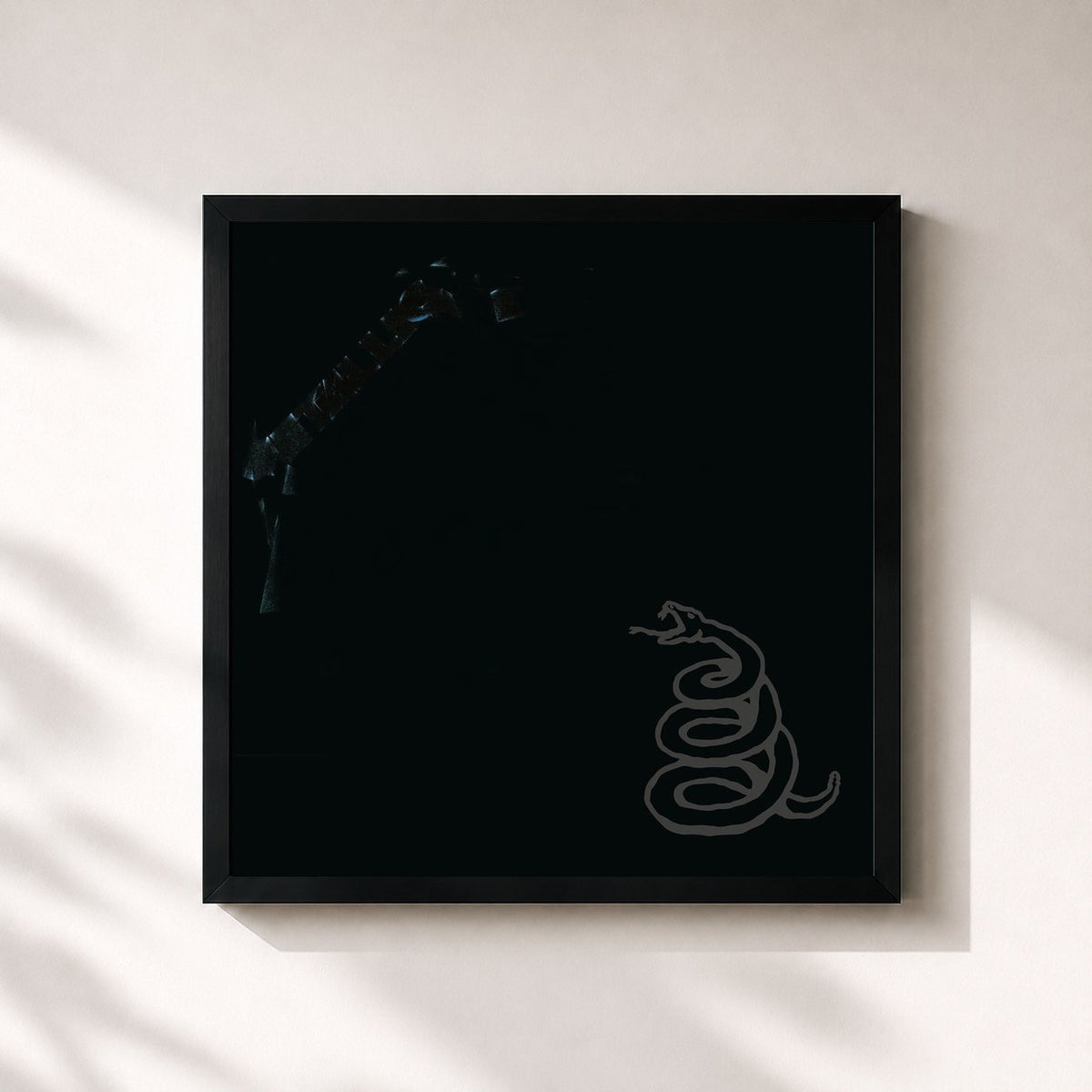 #noir Tableau carré de l'album Metallica (Remastered 2021) de Metallica, cadre noir 32x32 cm