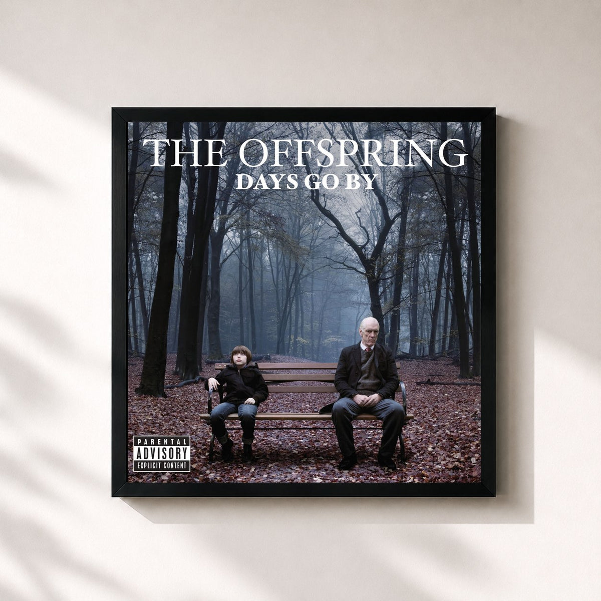 #noir Tableau carré de l'album Days Go By de The Offspring, cadre noir 32x32 cm