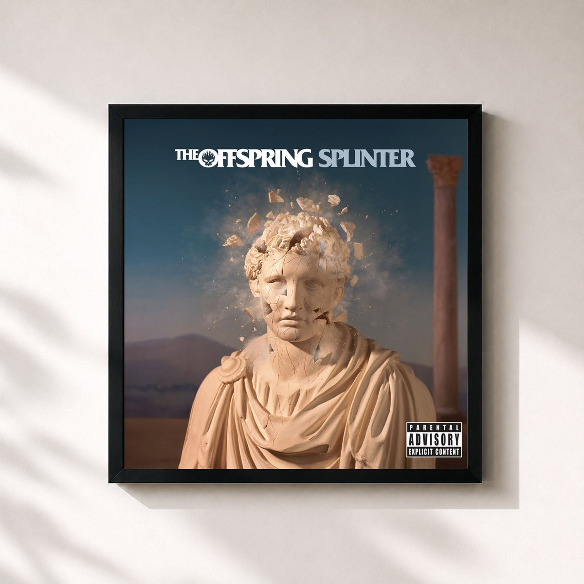 #noir Tableau carré de l'album Splinter de The Offspring, cadre noir 32x32 cm