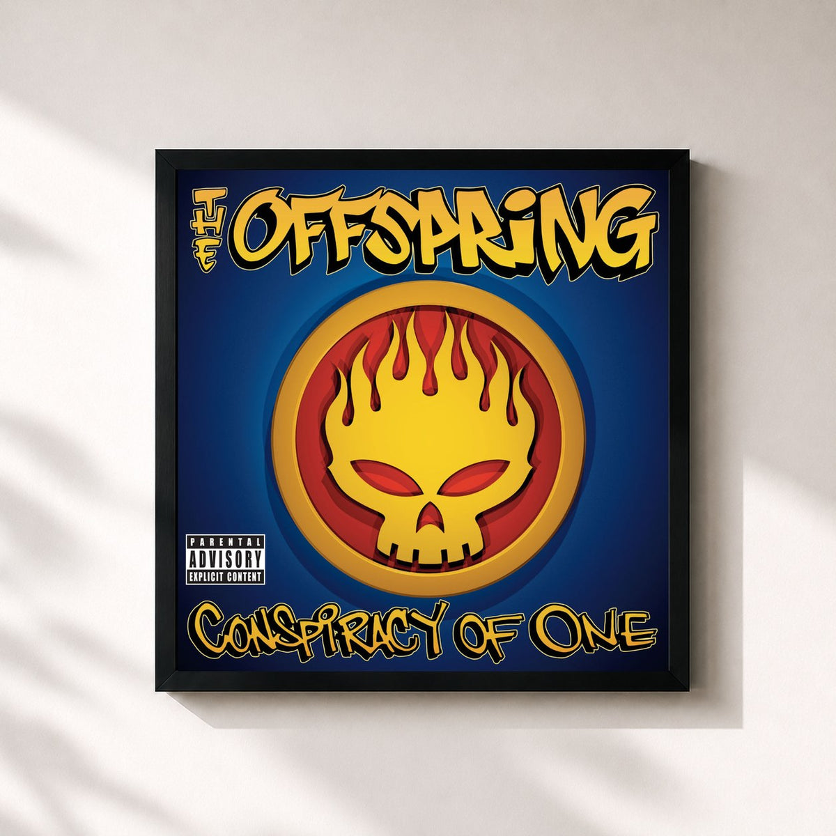 #noir Tableau carré de l'album Conspiracy Of One de The Offspring, cadre noir 32x32 cm