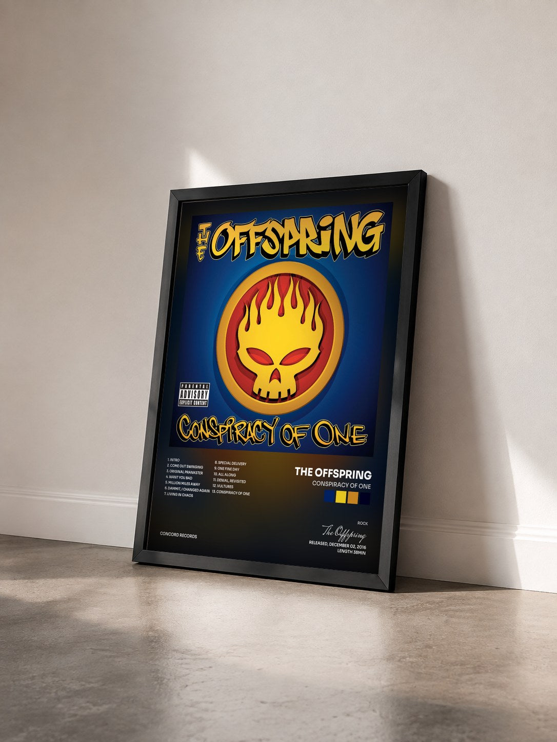 #noir Tableau de l'album Conspiracy Of One de The Offspring vu de trois quarts, cadre noir