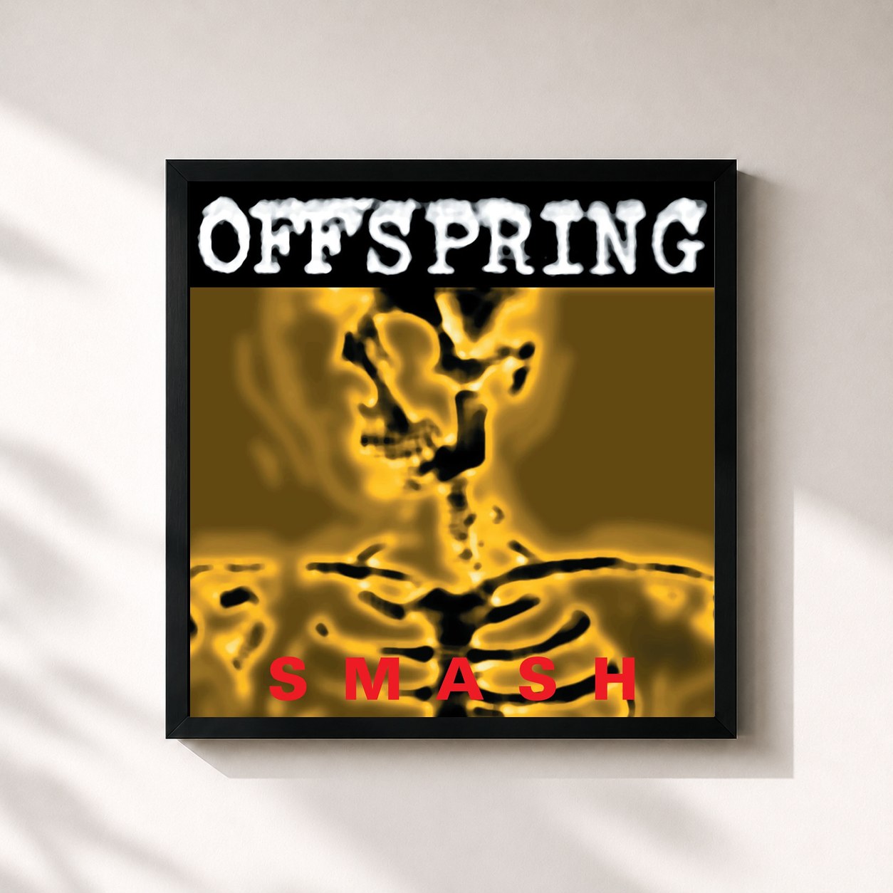 #noir Smash (2008 Remaster) by The Offspring as a square framed art print, black 32x32 cm frame