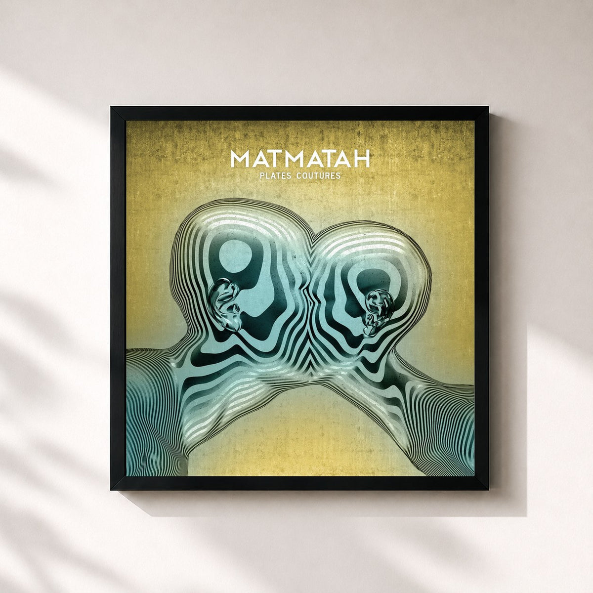 #noir Tableau carré de l'album Plates coutures de Matmatah, cadre noir 32x32 cm
