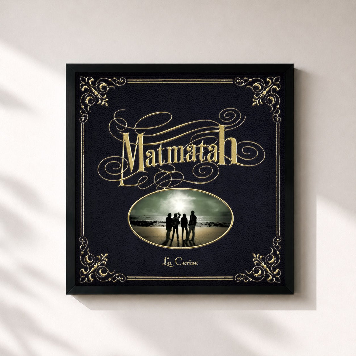 #noir Tableau carré de l'album La cerise de Matmatah, cadre noir 32x32 cm