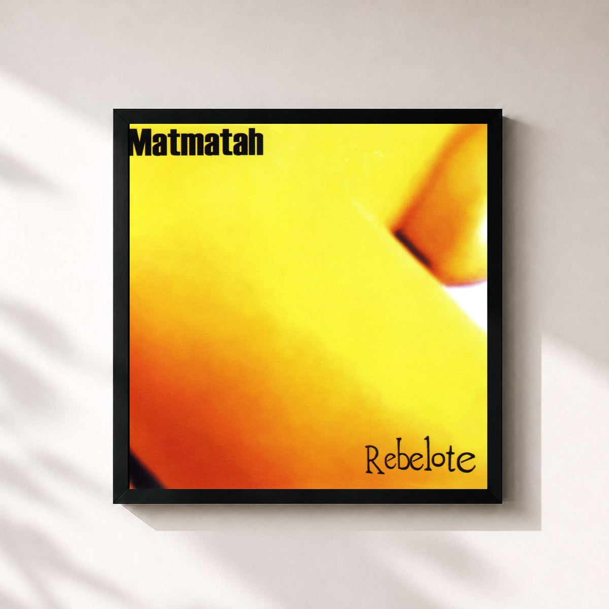 #noir Tableau carré de l'album Rebelote de Matmatah, cadre noir 32x32 cm