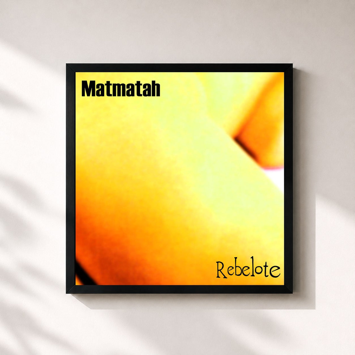 #noir Tableau carré de l'album Rebelote (Édition 20e anniversaire - Remasterisé) de Matmatah, cadre noir 32x32 cm