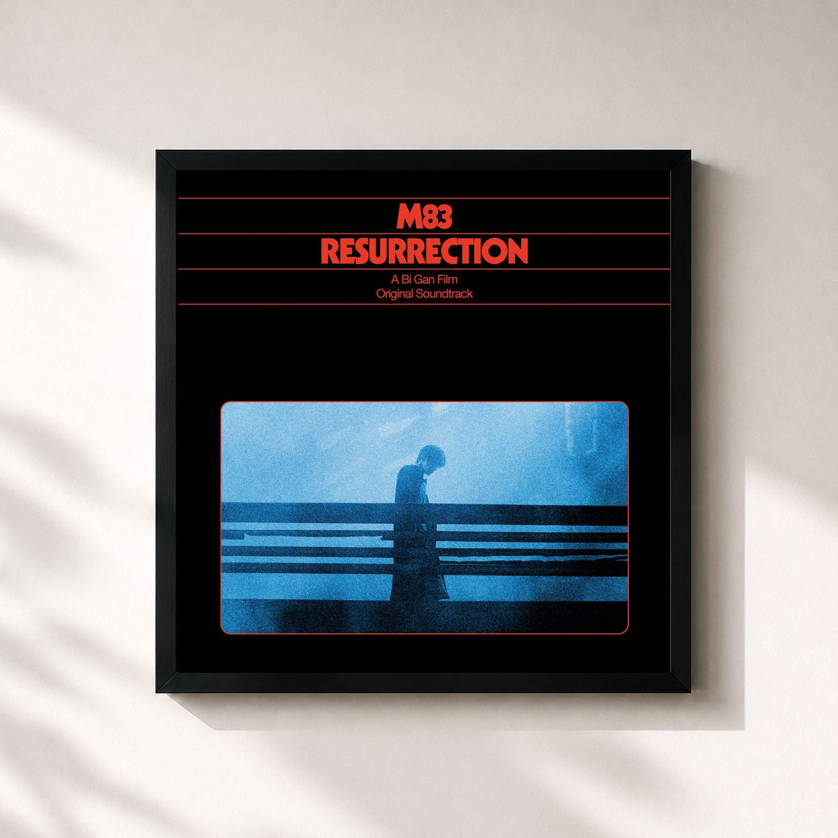 #noir Tableau carré de l'album Resurrection (Original Soundtrack) de M83, cadre noir 32x32 cm