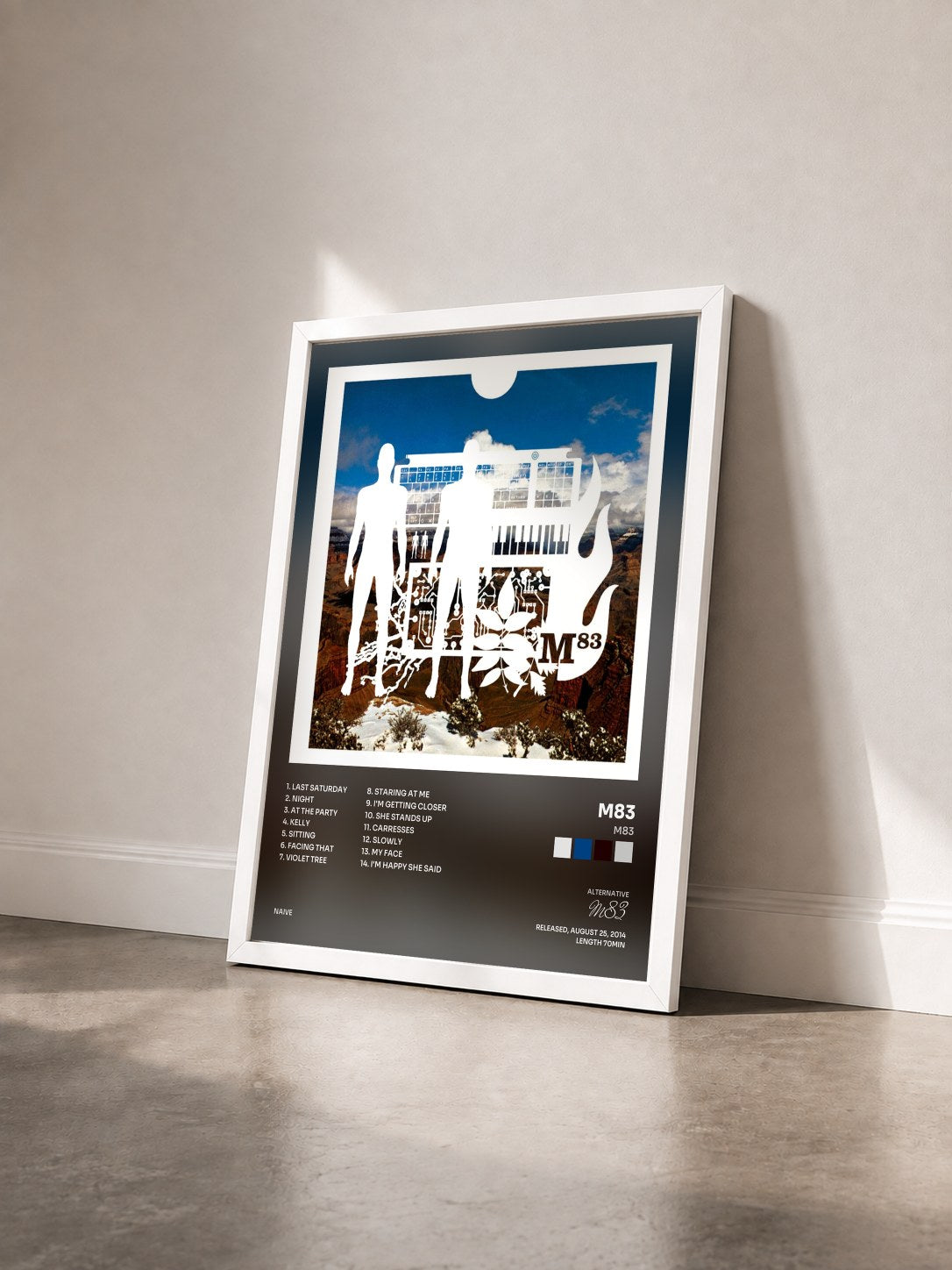 #blanc Tableau de l'album M83 de M83 vu de trois quarts, cadre blanc