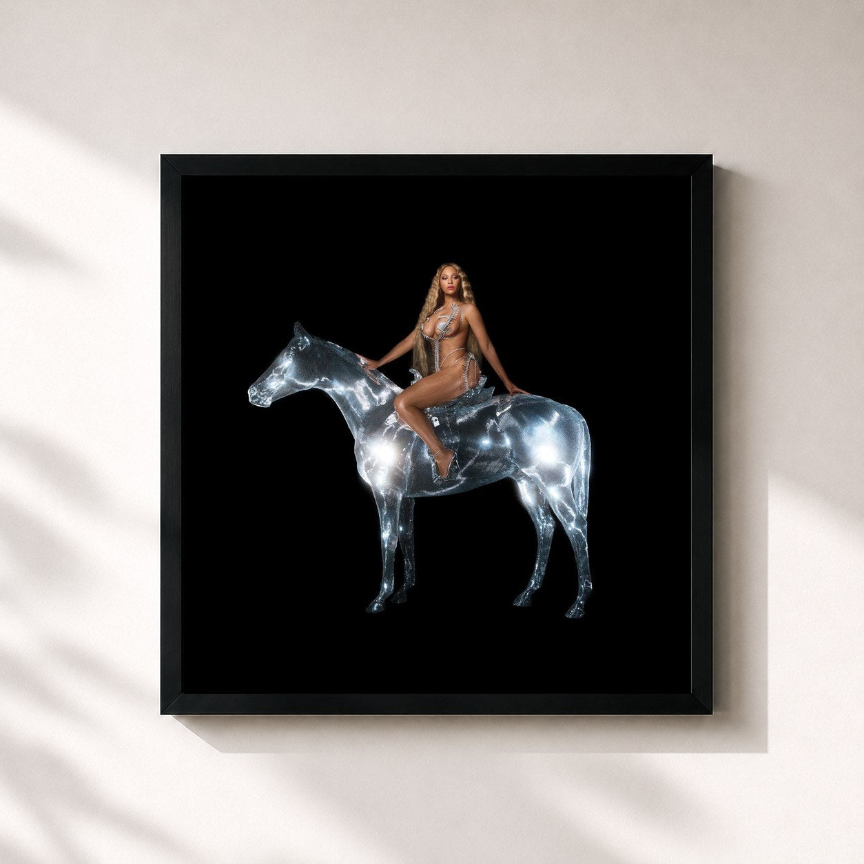 #noir Tableau carré de l'album RENAISSANCE de Beyoncé, cadre noir 32x32 cm
