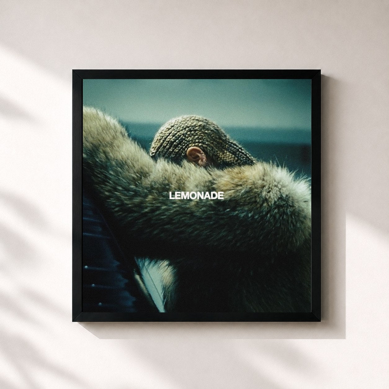 #noir Lemonade by Beyoncé as a square framed art print, black 32x32 cm frame