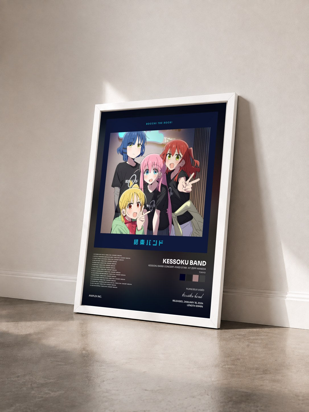 #blanc Tableau de l'album Kessoku Band Concert-Fixed Star- at Zepp Haneda(TOKYO) de kessoku band vu de trois quarts, cadre blanc