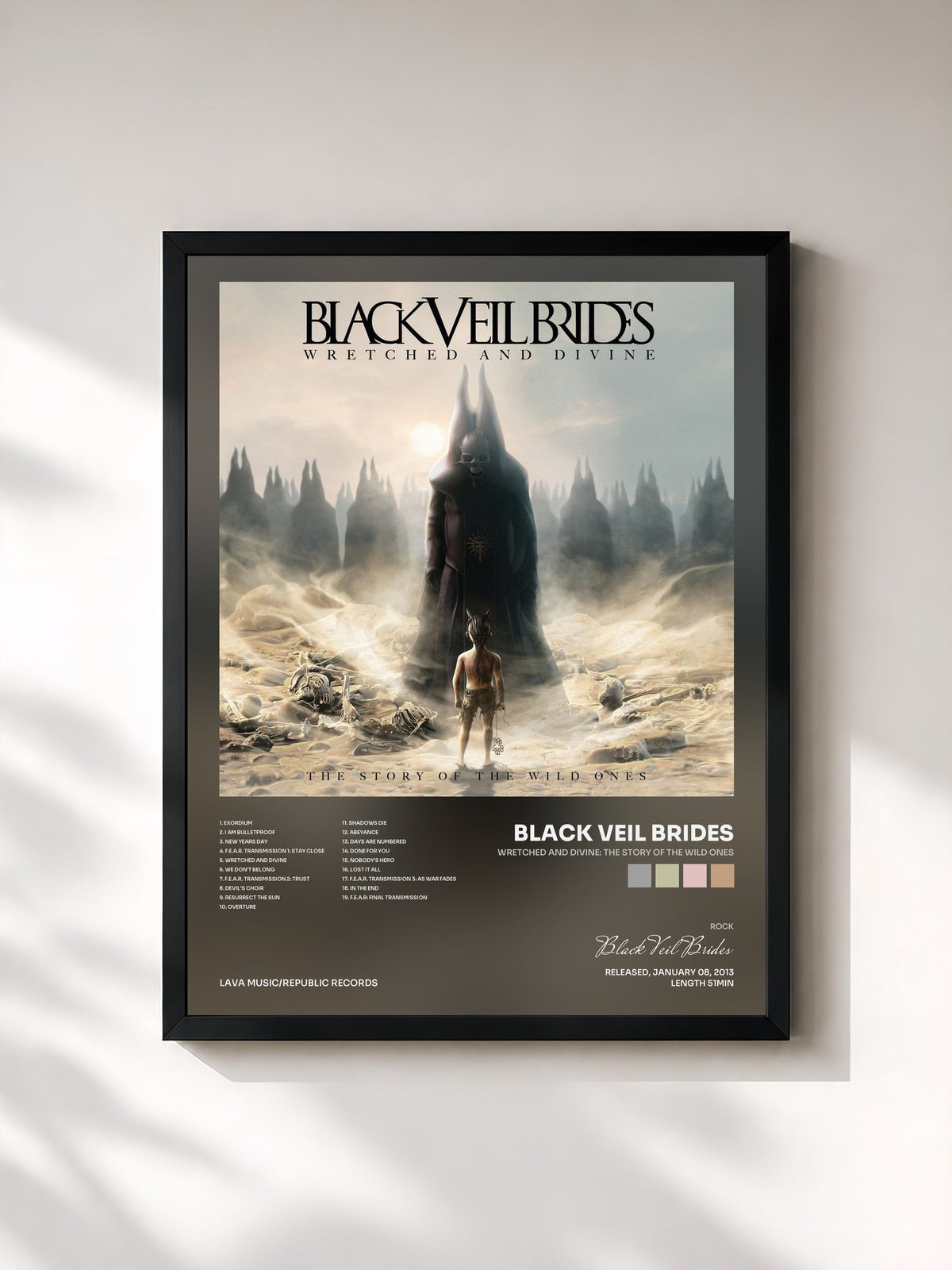 #noir Wretched And Divine: The Story Of The Wild Ones de Black Veil Brides en lámina enmarcada, marco negro, impresa y enmarcada en Francia