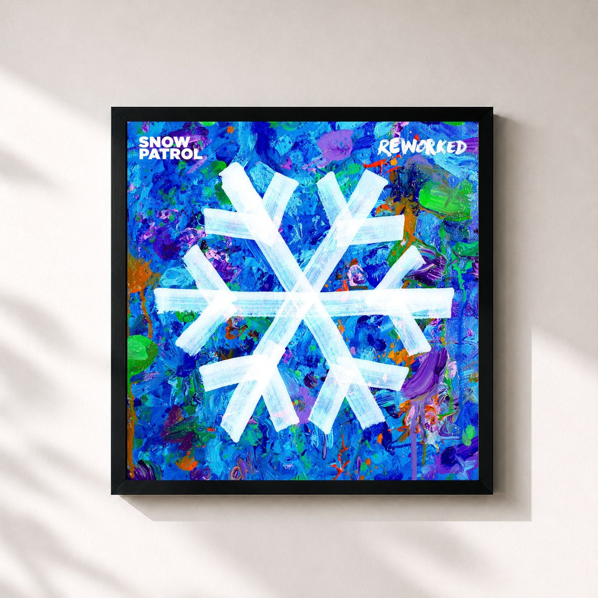 #noir Reworked von Snow Patrol als quadratischer Kunstdruck, schwarzer Rahmen 32x32 cm