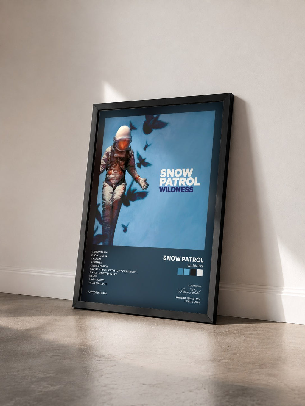 #noir Wildness von Snow Patrol als gerahmter Kunstdruck von schräg gesehen, schwarzer Rahmen