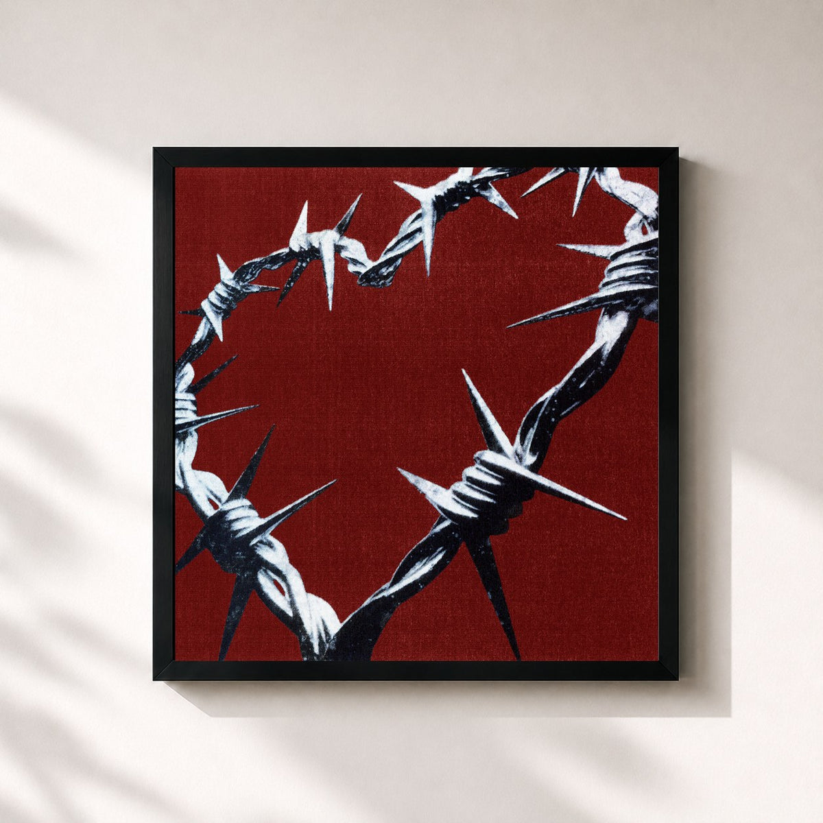 #noir Tableau carré de l'album LOVE & ANXIETY de Skip the Use, cadre noir 32x32 cm