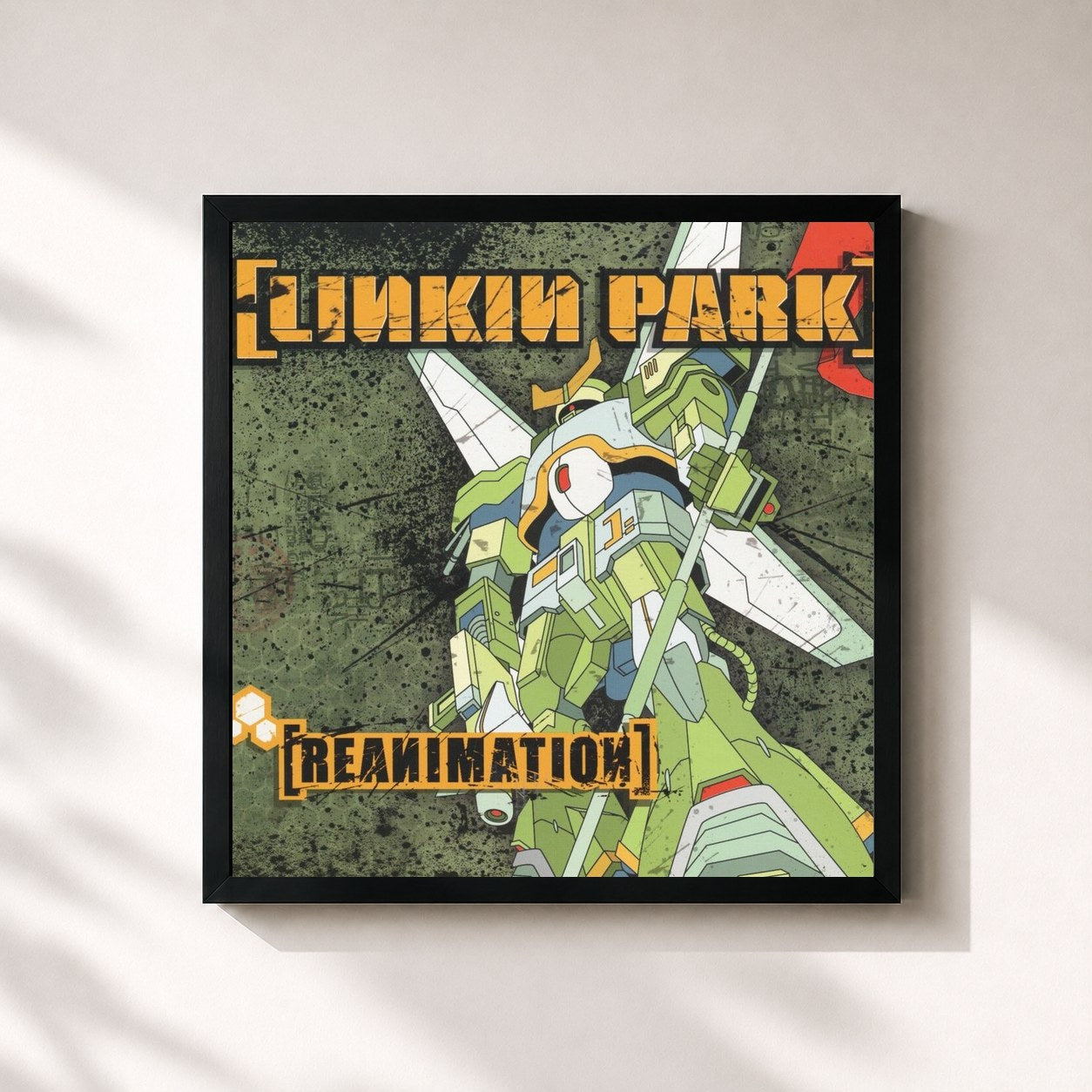 #noir Reanimation by Linkin Park as a square framed art print, black 32x32 cm frame