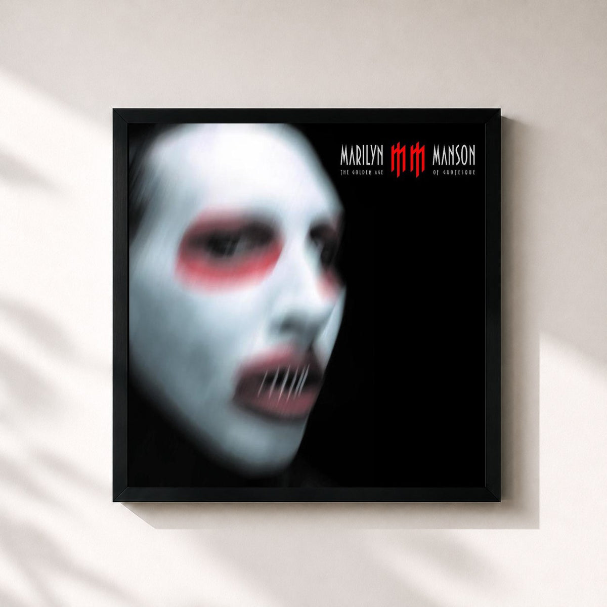 #noir Tableau carré de l'album The Golden Age Of Grotesque de Marilyn Manson, cadre noir 32x32 cm