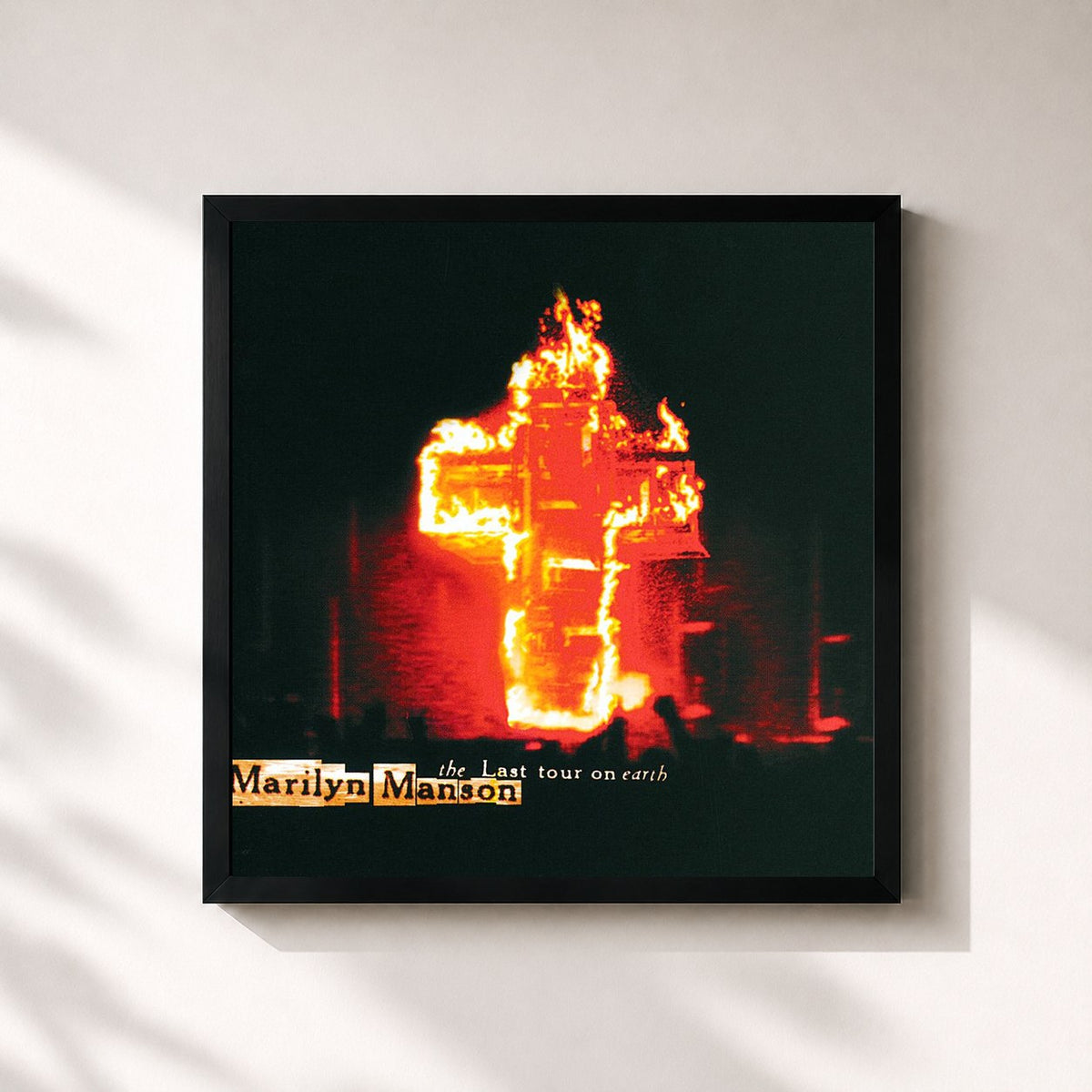 #noir Tableau carré de l'album The Last Tour On Earth de Marilyn Manson, cadre noir 32x32 cm