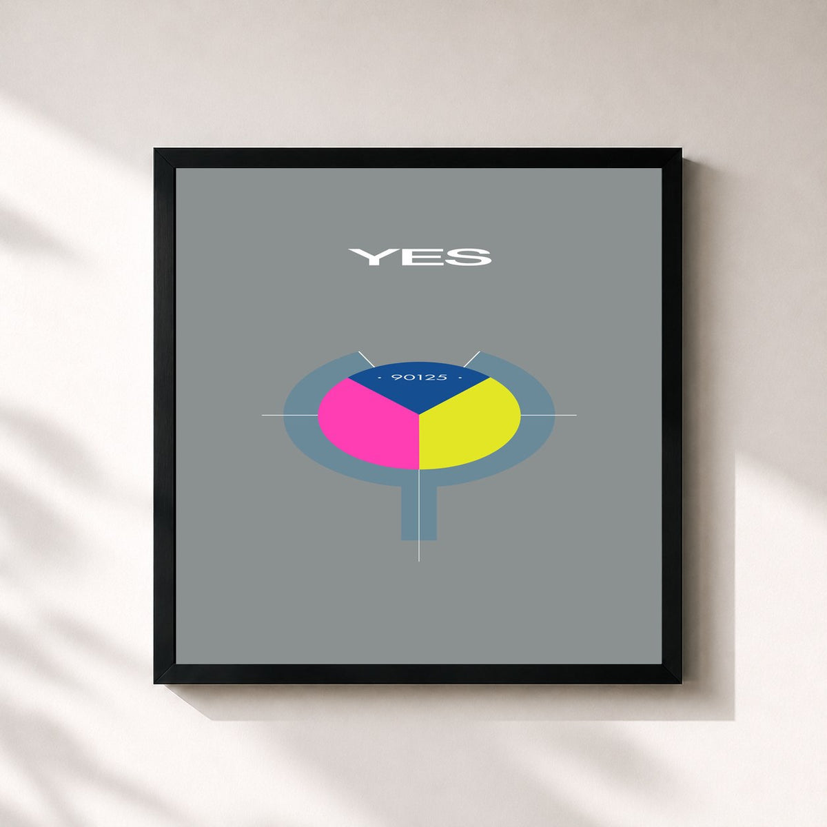 #noir 90125 (Deluxe Version) von Yes als quadratischer Kunstdruck, schwarzer Rahmen 32x32 cm