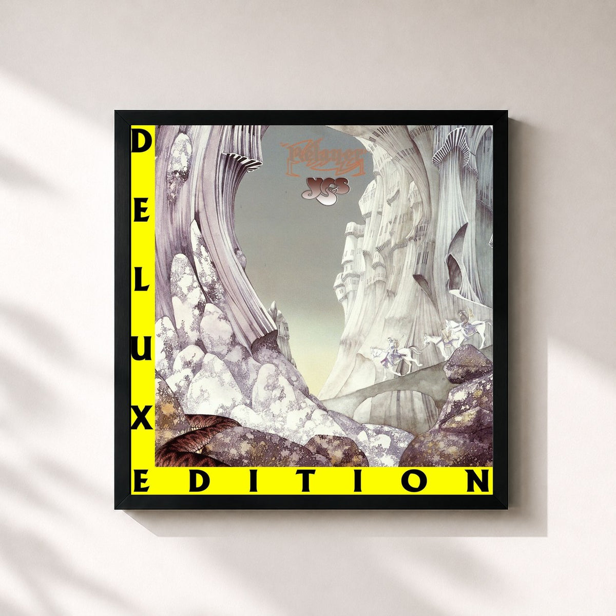 #noir Relayer (Deluxe Edition) de Yes en lámina cuadrada enmarcada, marco negro de 32x32 cm