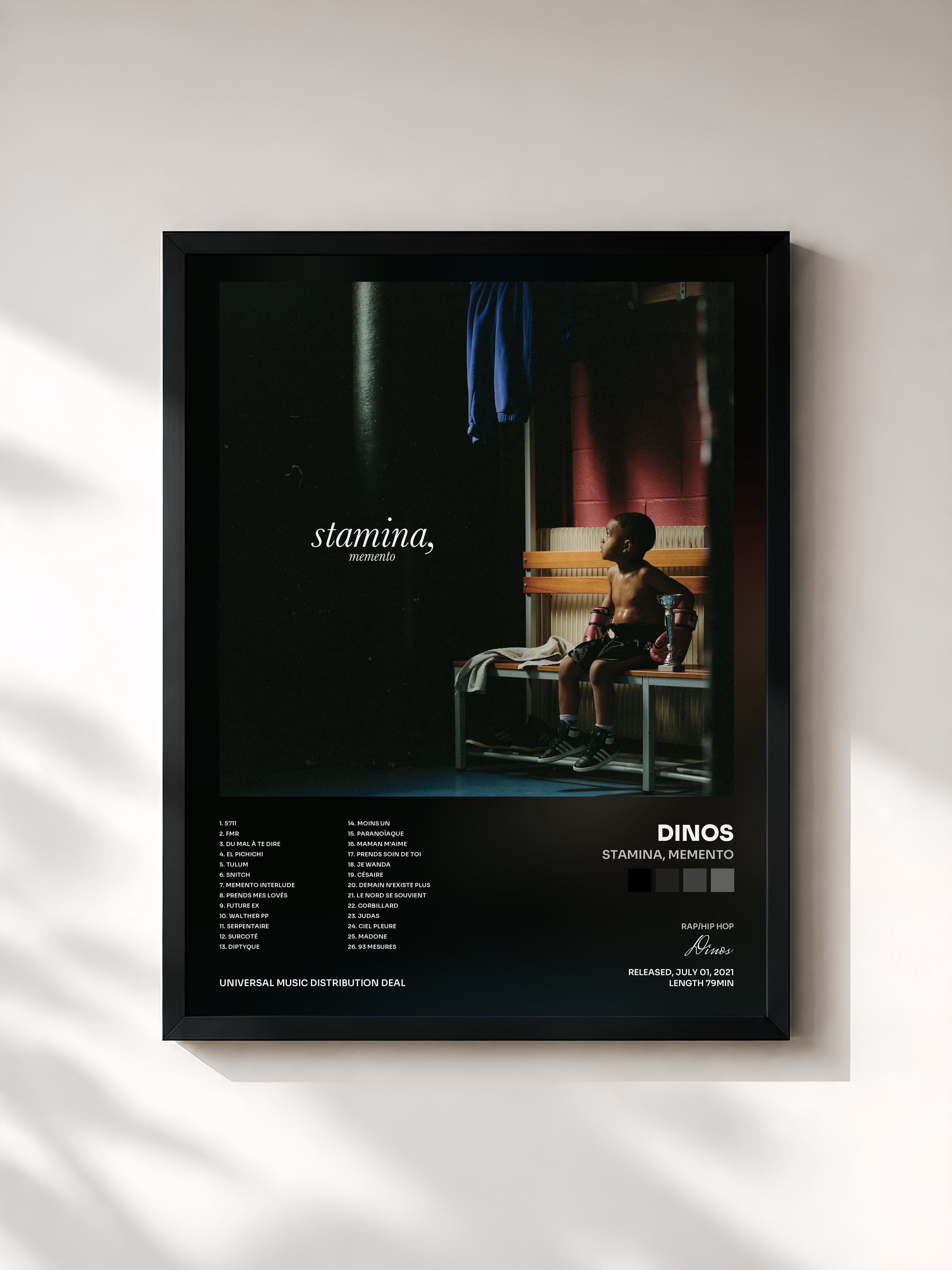 #noir Stamina, Memento by Dinos as a framed art print, black frame, printed and framed in France