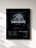 #noir Jurassic World (Original Motion Picture Soundtrack) di Michael Giacchino in stampa incorniciata, cornice nera, stampata e incorniciata in Francia