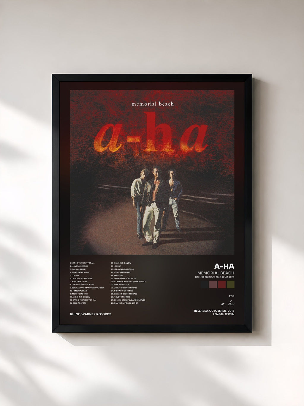 #noir Memorial Beach (Deluxe Edition; 2015 Remaster) de a-ha en lámina enmarcada, marco negro, impresa y enmarcada en Francia