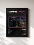 #noir Tableau de l'album Elefantes y Amigos - Concierto Sonorama 2023 de Elefantes, cadre noir, imprimé et encadré en France