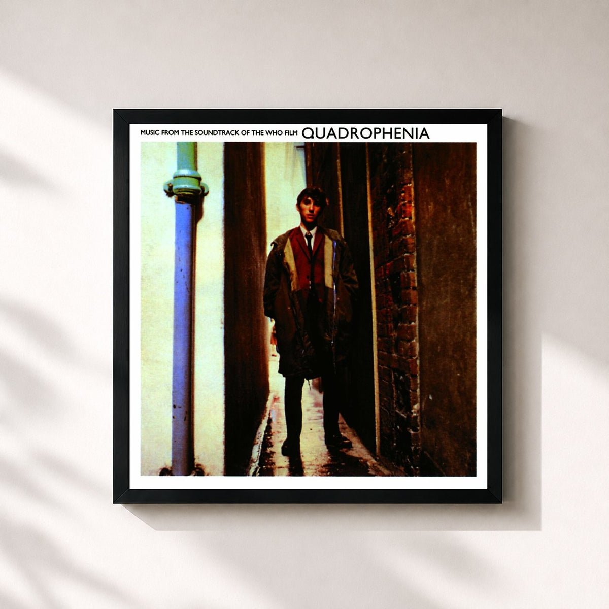 #noir Tableau carré de l'album Quadrophenia (Original Motion Picture Soundtrack) de The Who, cadre noir 32x32 cm