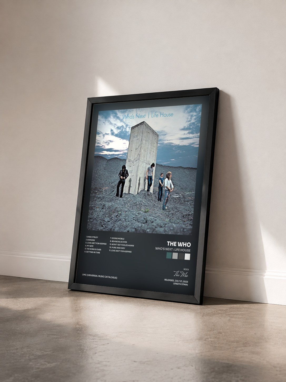 #noir Tableau de l'album Who’s Next : Life House de The Who vu de trois quarts, cadre noir