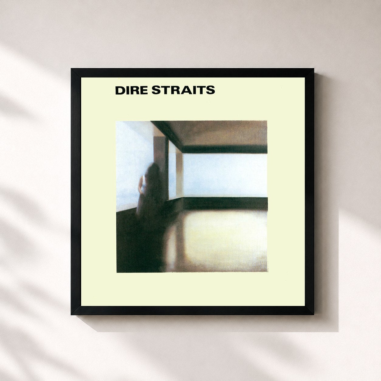 #noir Tableau carré de l'album Dire Straits de Dire Straits, cadre noir 32x32 cm