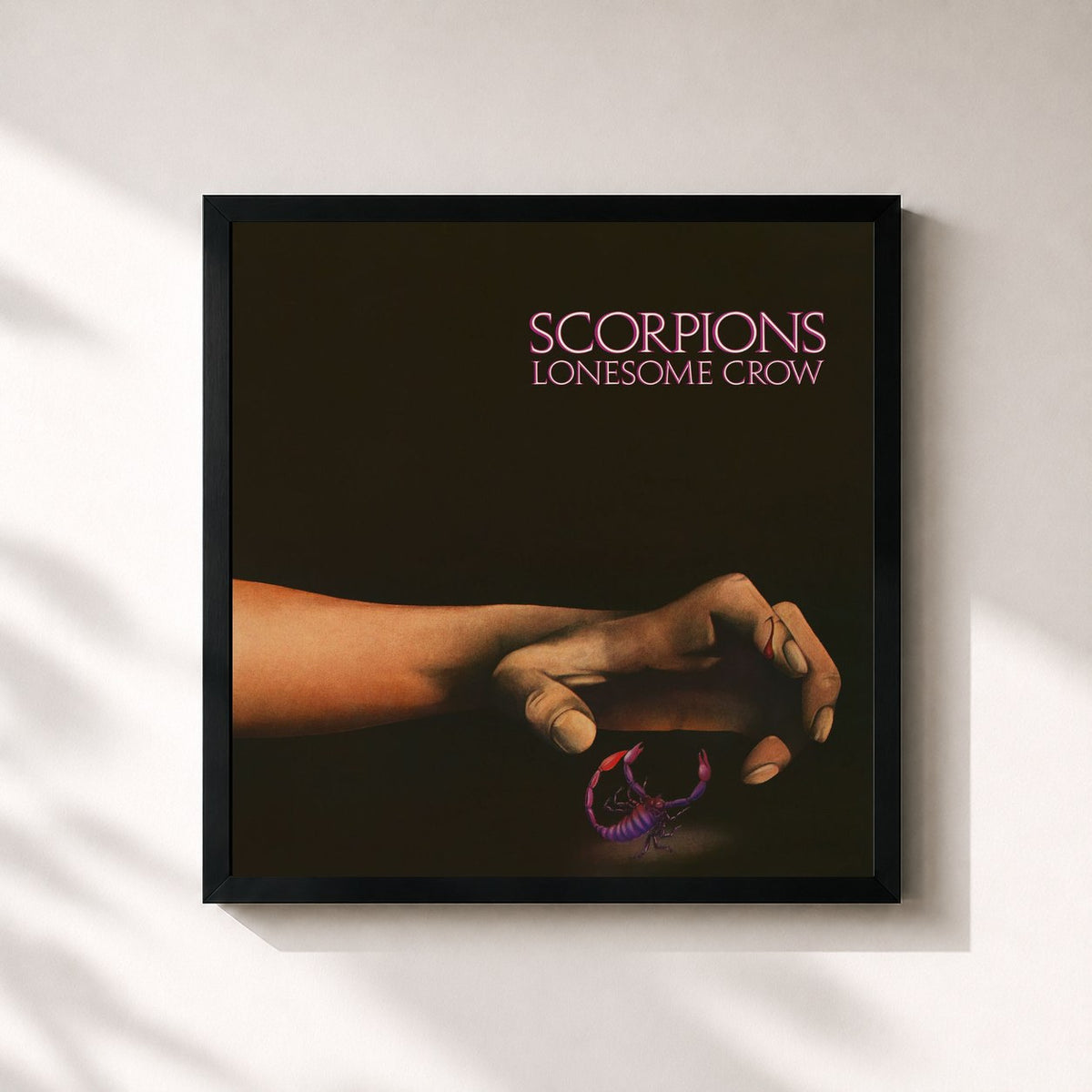 #noir Tableau carré de l'album Lonesome Crow (2026 Mix) de Scorpions, cadre noir 32x32 cm