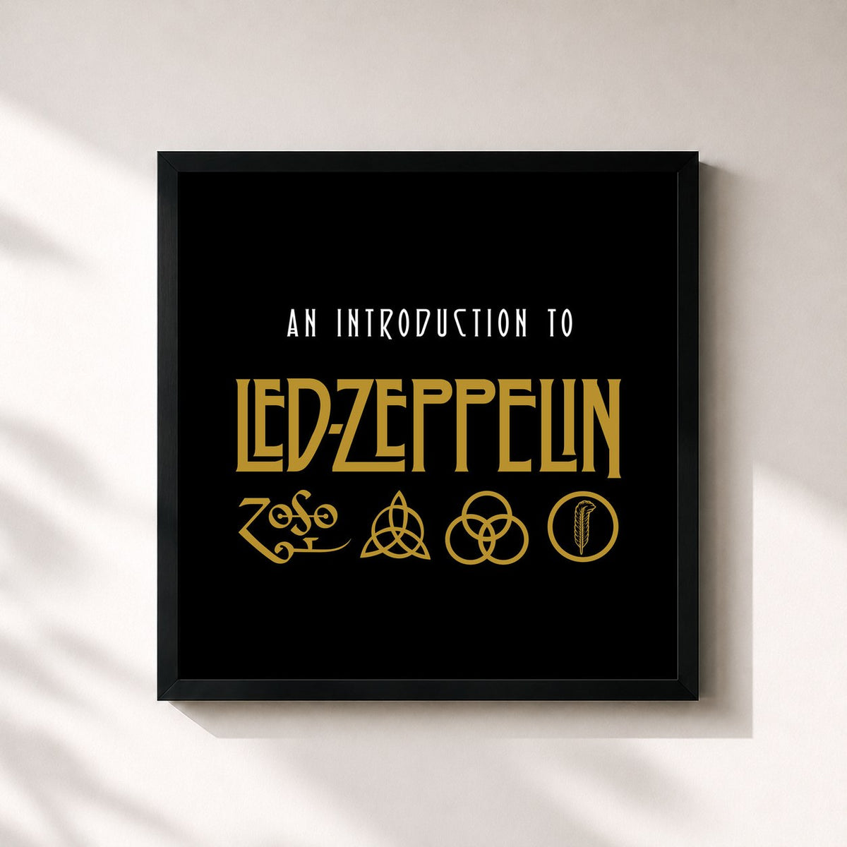 #noir Tableau carré de l'album An Introduction to Led Zeppelin de Led Zeppelin, cadre noir 32x32 cm