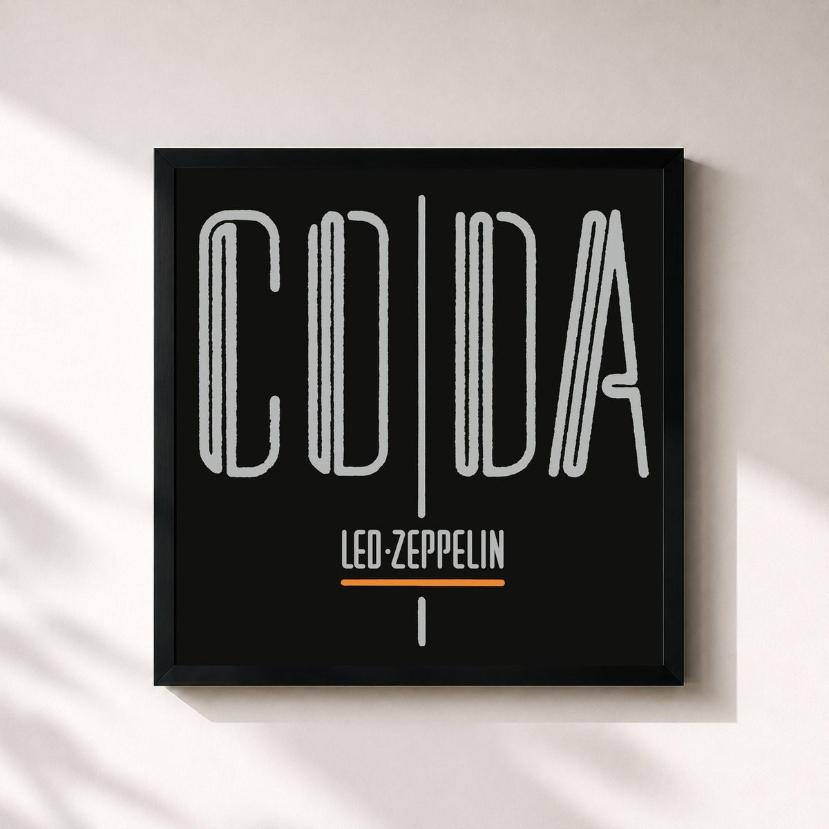 #noir Tableau carré de l'album Coda (Deluxe Edition) de Led Zeppelin, cadre noir 32x32 cm