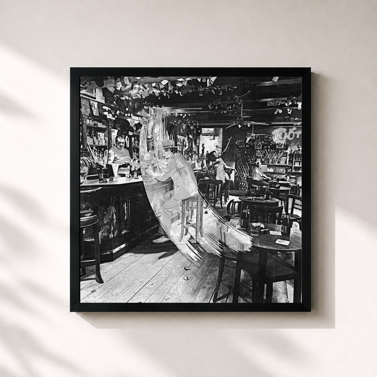 #noir Tableau carré de l'album In Through the out Door (Deluxe Edition) de Led Zeppelin, cadre noir 32x32 cm