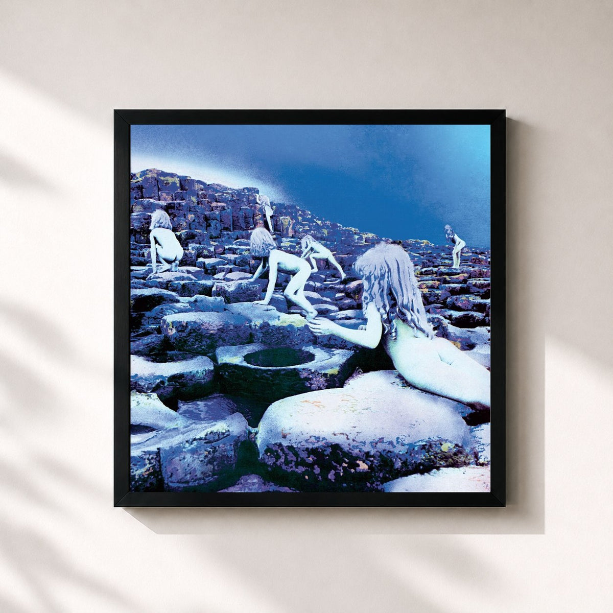 #noir Tableau carré de l'album Houses of the Holy (Deluxe Edition) de Led Zeppelin, cadre noir 32x32 cm