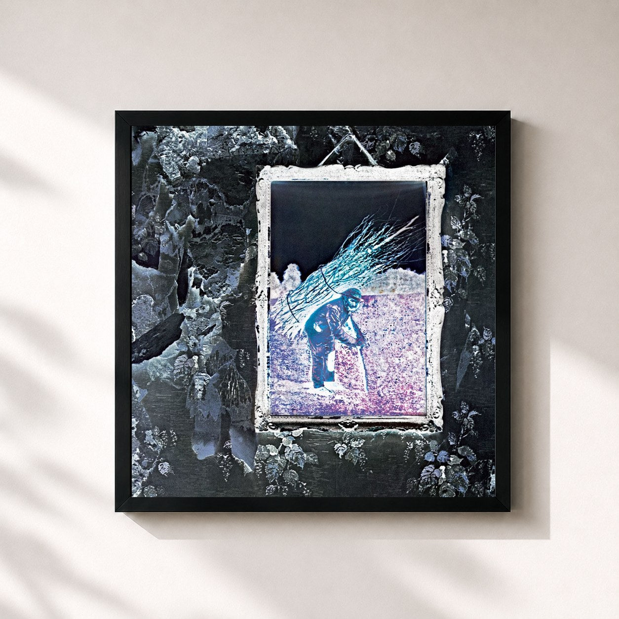 #noir Tableau carré de l'album Led Zeppelin IV (Deluxe Edition) de Led Zeppelin, cadre noir 32x32 cm