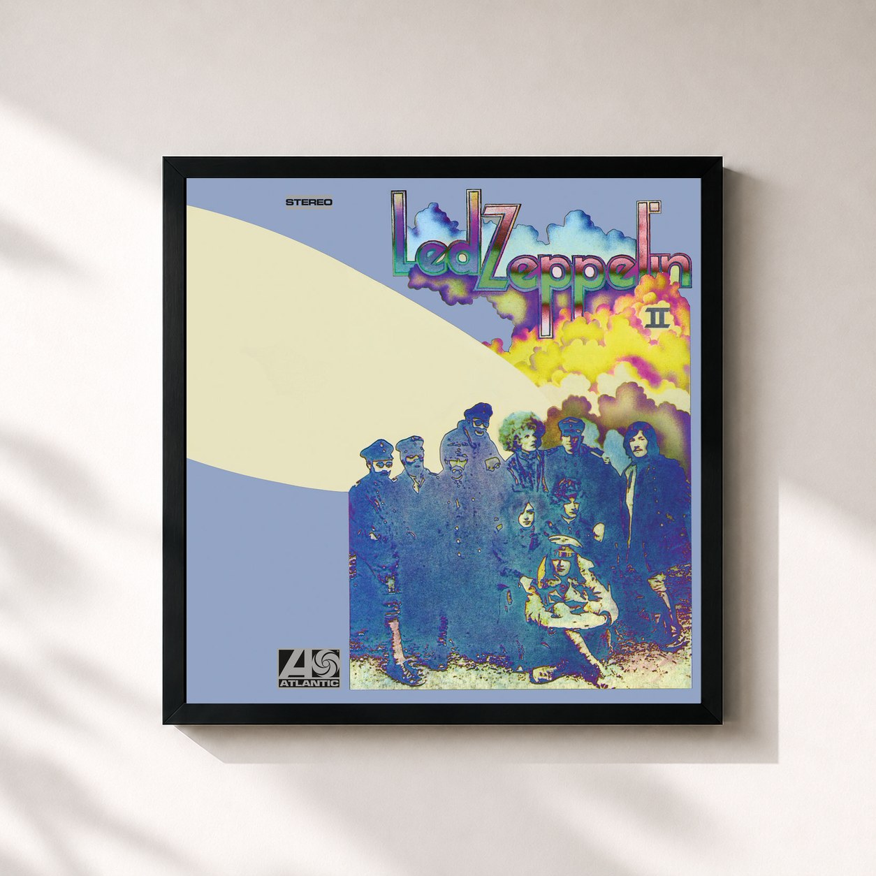 #noir Tableau carré de l'album Led Zeppelin II (Deluxe Edition) de Led Zeppelin, cadre noir 32x32 cm