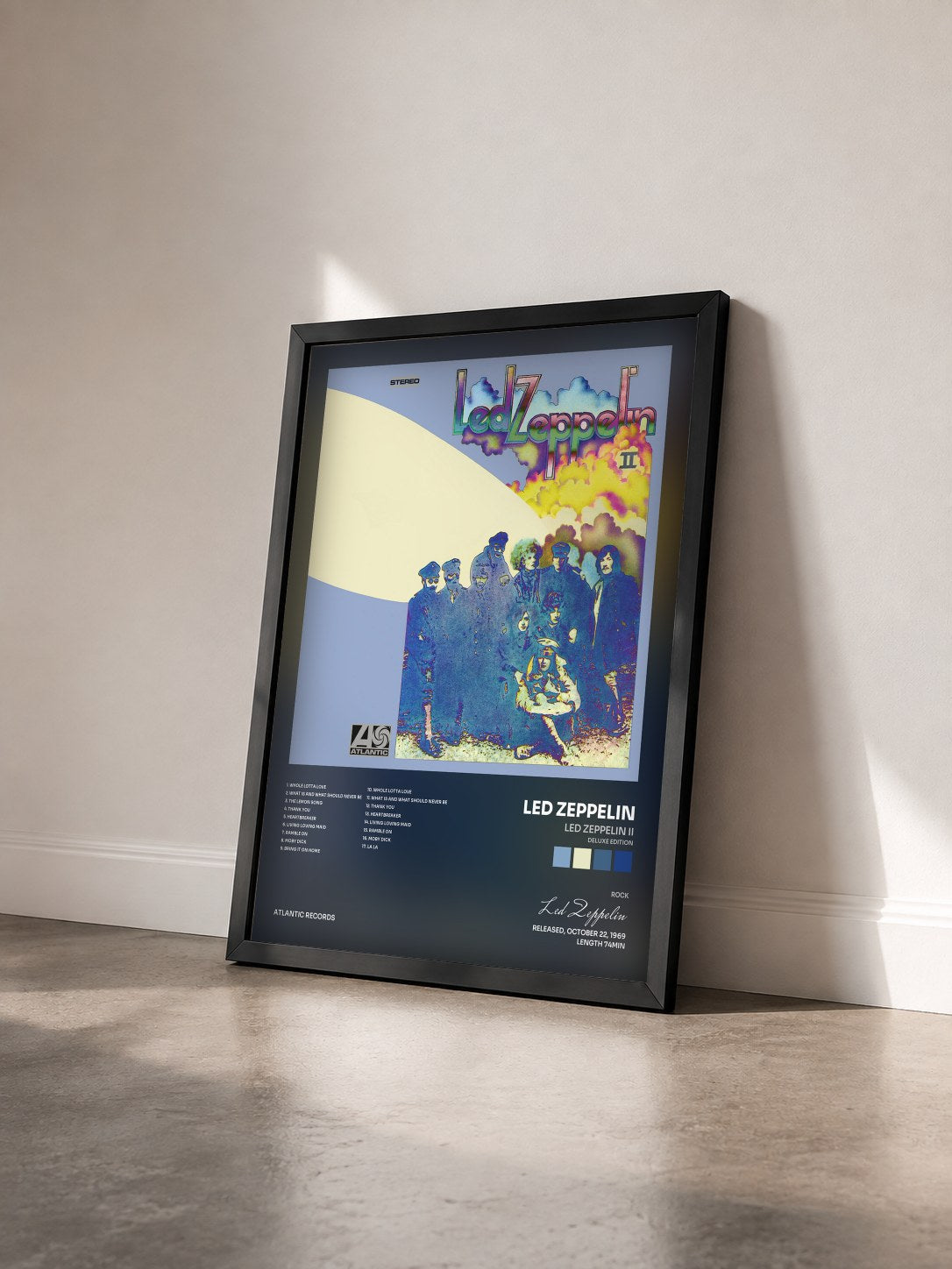 #noir Tableau de l'album Led Zeppelin II (Deluxe Edition) de Led Zeppelin vu de trois quarts, cadre noir